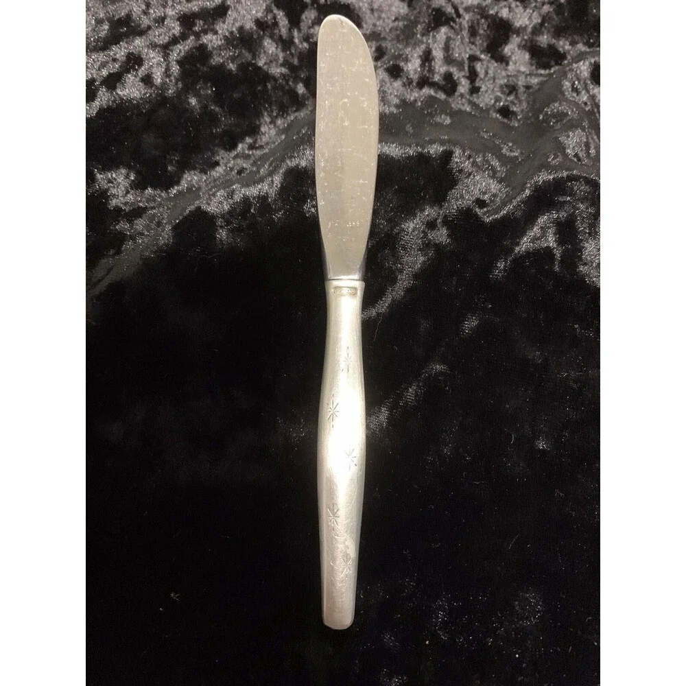 Vintage Gorham Atomic Starburst Stardust Sterling Silver Butter Knife 6.5” MCM